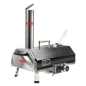 Black 12 Wood Fired Outdoor Pizza Oven - Portable Hard Wood Pellet Pizza Oven - Ideal for Any Outdoor Kitchen - Outdoor Cooking Pizza Maker - Bac (Color: as Pic)